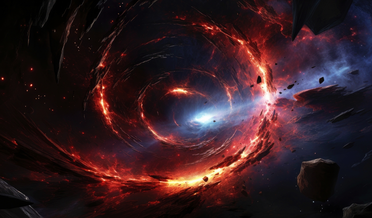 Quasar Black Hole Sucking In Light